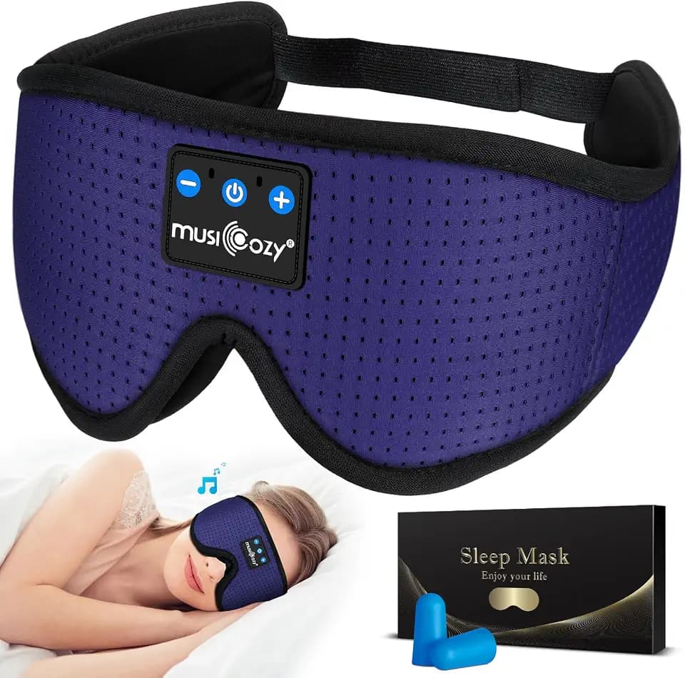 MUSICOZY 3D Sleep Headphones Bluetooth 5.4 Breathable Sleep Eye Mask
