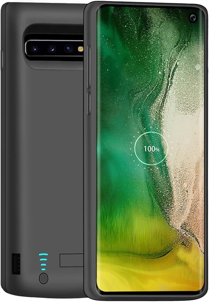 Battery Case for Samsung Galaxy S10, 5000mAh Rechargeable Extended Battery Charging Charger Case, Adds 150% Extra Juice, NOT for S10 5G (6.1 Inches) Black