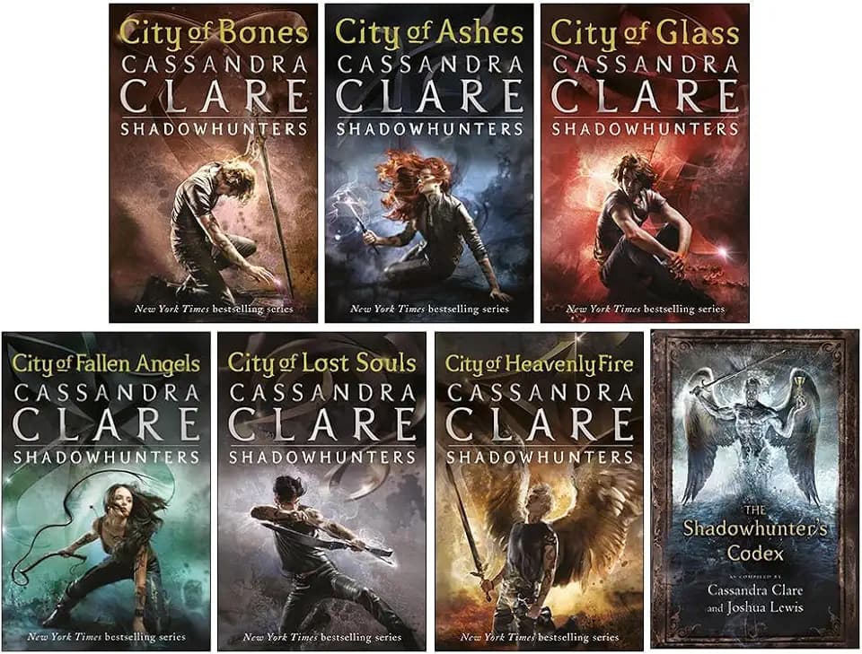 Cassandra Clare The Mortal Instruments A Shadowhunters 7 Books Collection Set (Bones, Ashes, Glass, Fallen Angels, Lost Souls, Codex and More)