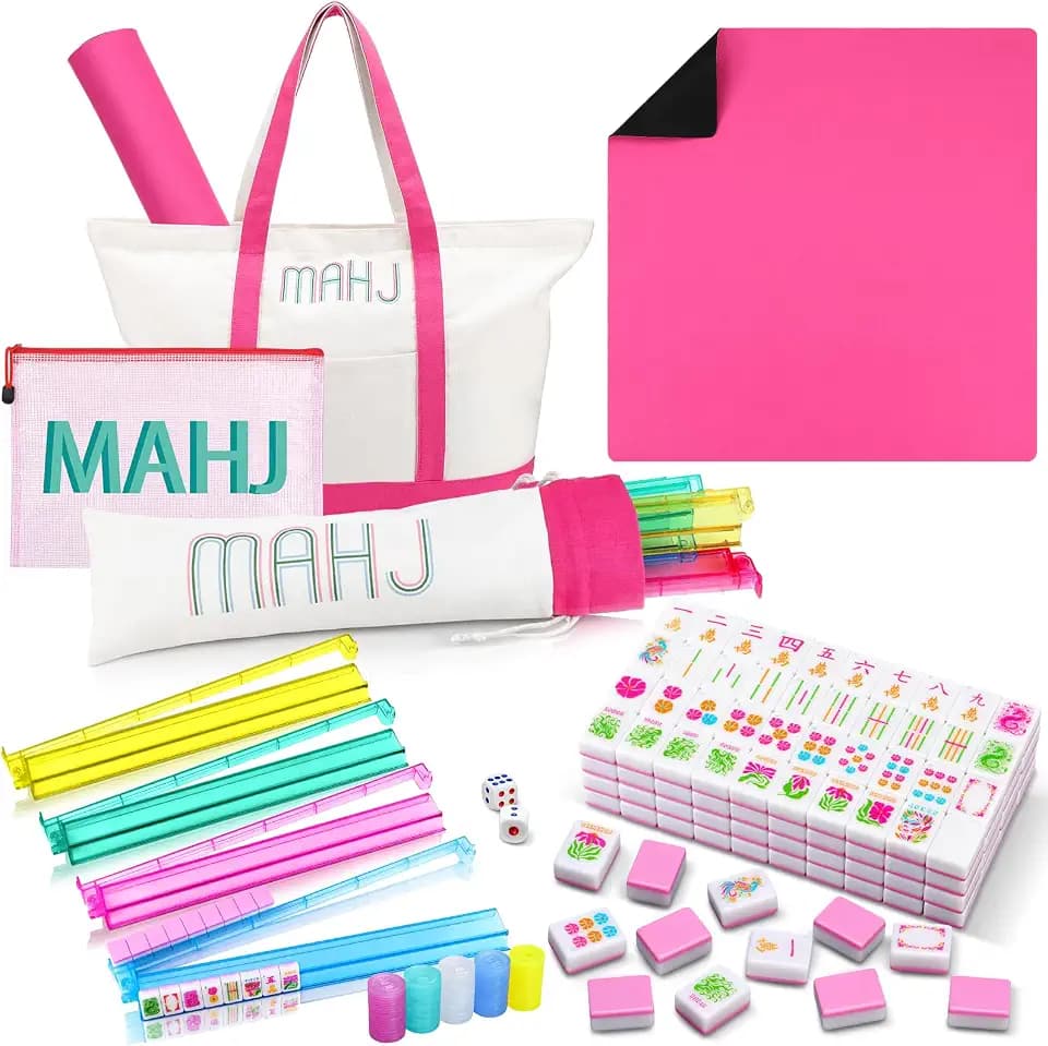 Ceenna Pink American Mahjong Set with Carrying Bag Complete Ma Jong Game