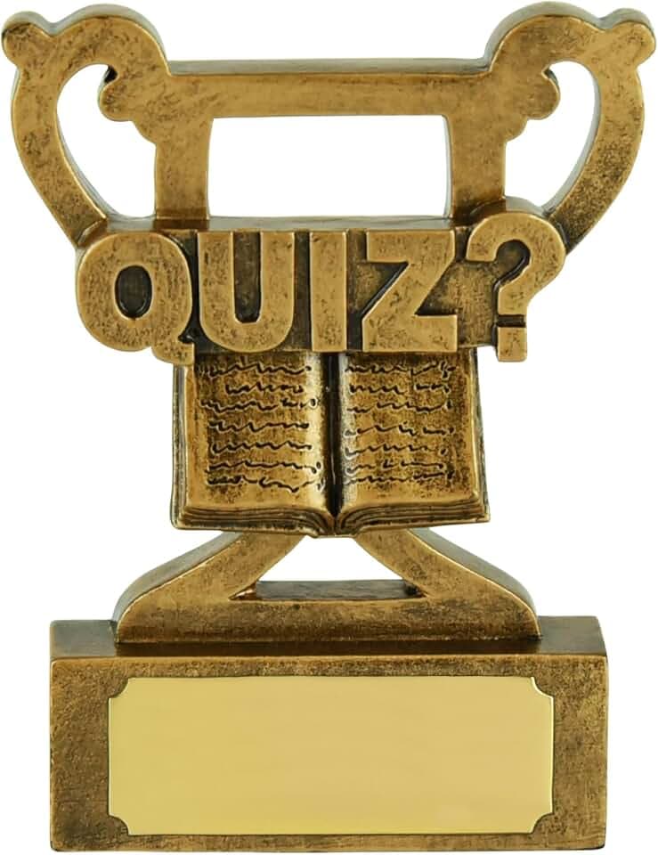 SilverTrophy: Quizspiel Trophäenpreis - Pub-Quiz, Bar-Trivia, Quizer, Familie & Freunde veranstalten Spieleabende, Fragen zum Allgemeinwissen, Puzzle-Löser, Kinderspaß-Party, Quiznacht