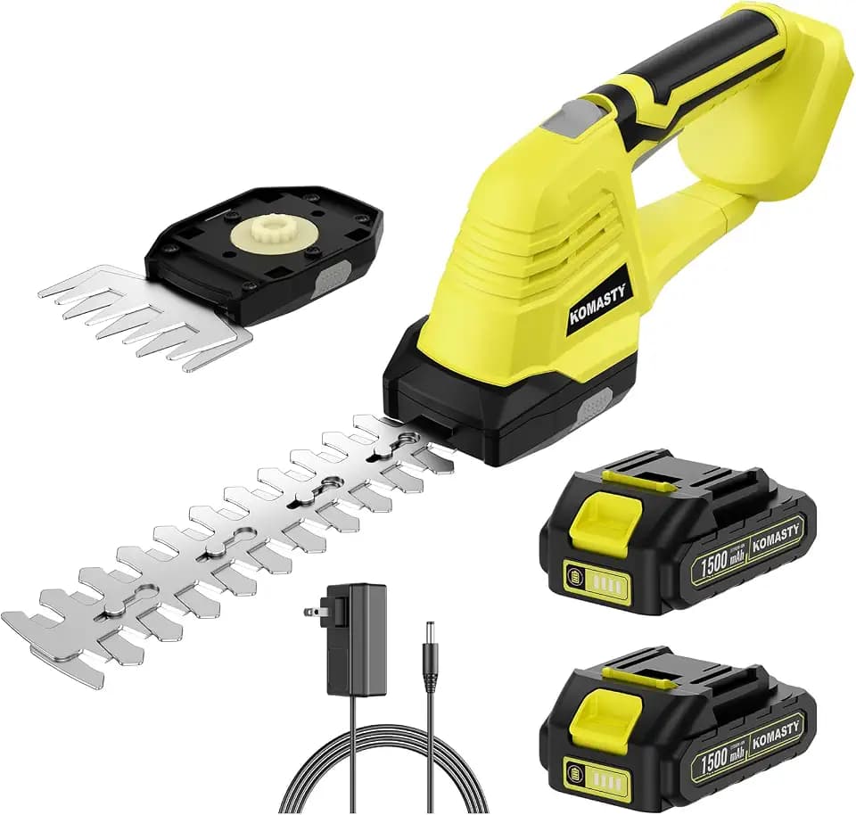 20V Hedge Trimmer Cordless with 2 Battery and Charger, 2 in 1 Bush Trimmer