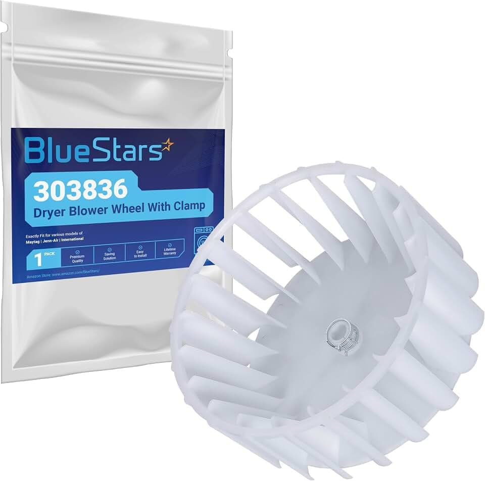 BlueStars Ultra Durable Y303836 303836 Dryer Blower Wheel With Clamp