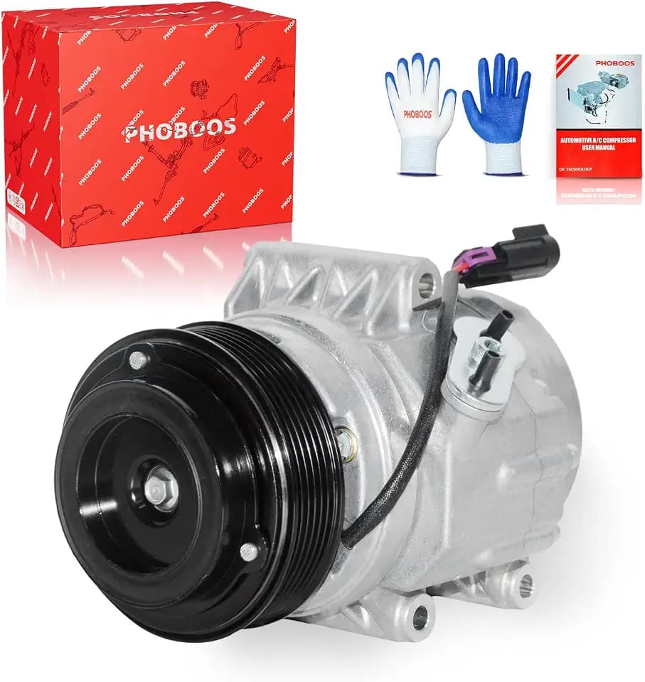 PHOBOOS A/C Compressor with Clutch & Oval plug, Compatible with Ford