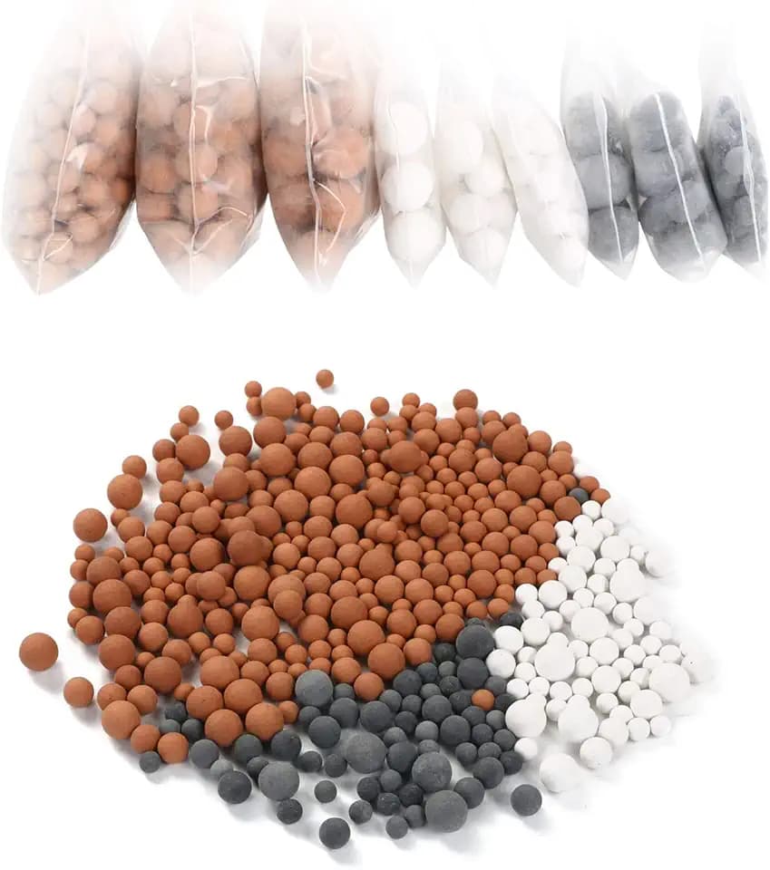 Vicloon Mineralkugeln, 9 Packungen Duschkopf, Filtersteine Wirken Antibakteriell, Anti-Kalk-Ersatz, Mineral, Duschbälle, Negative Lonen, Mineral, Duschbälle, Ionenfilternd