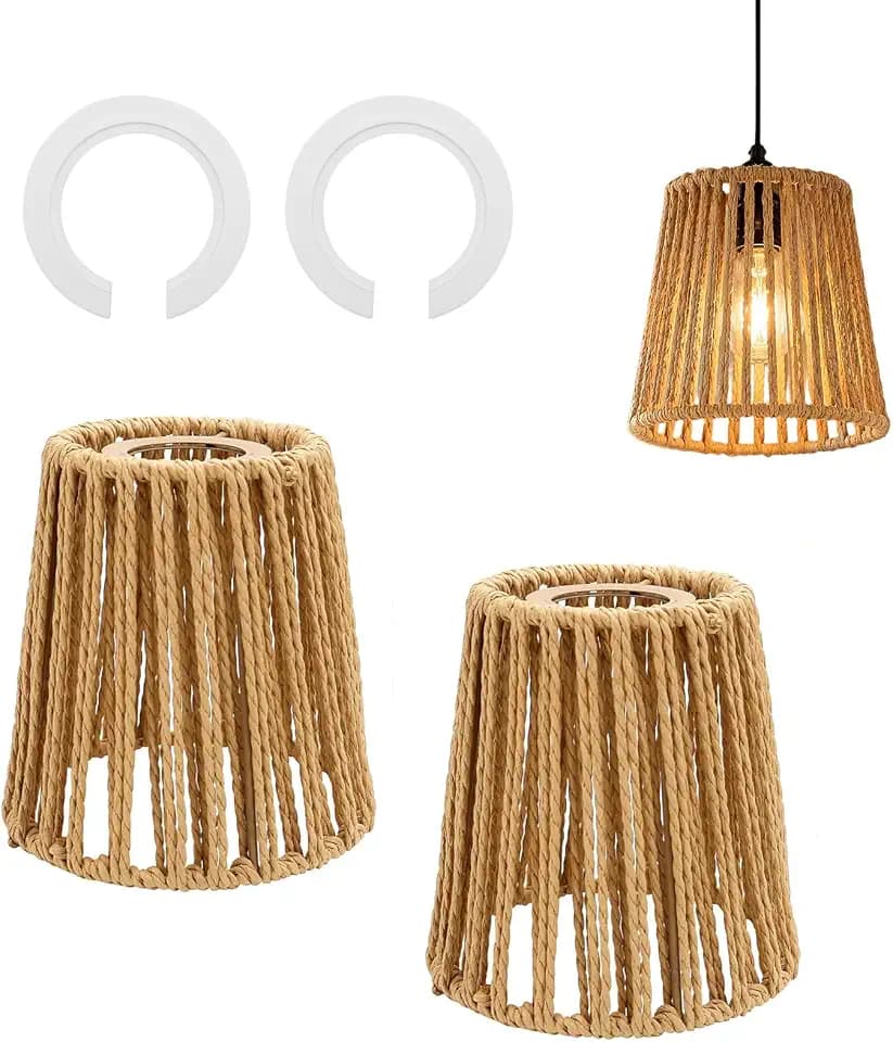 2 Stück E27 Lampenschirm Boho Retro Outdoor wasserfest