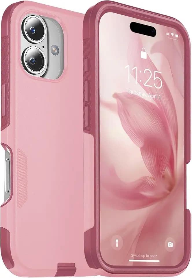 jaroco Magnetic for iPhone 16 Case Heavy Duty Rugged Dual-Layer Pink