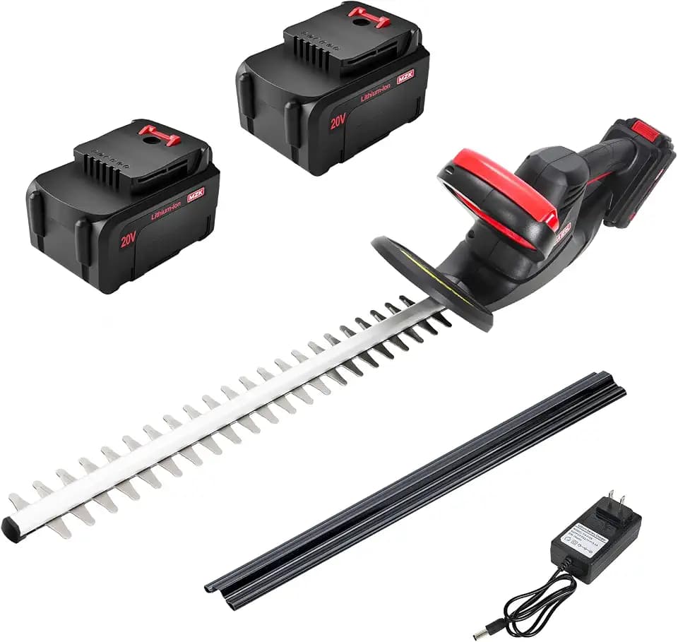 MZK 20V 22-Inch Cordless Hedge Trimmer with 2 x 4Ah Batteries