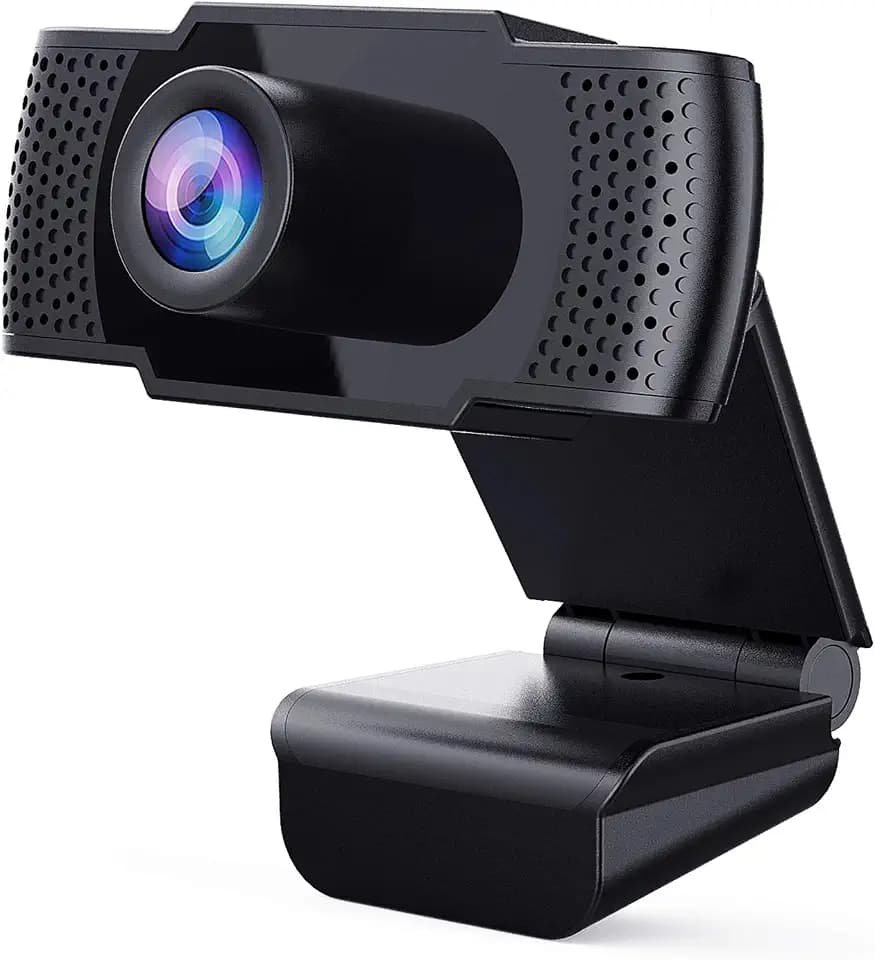 Webcam with Microphone - Full 1080P HD, Plug and Play, High Definition Video Quality, Compatible with Most Devices & Apps, for Online Class, Conferencing, Streaming