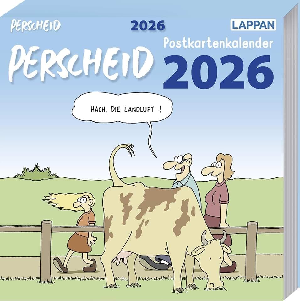 Perscheid Postkartenkalender 2026: Wochenkalender mit Perscheid-Cartoons – zum Aufhängen, Hinstellen oder Verschicken | Tischkalender mit 53 ... von Martin Perscheid (Perscheids Abgründe)