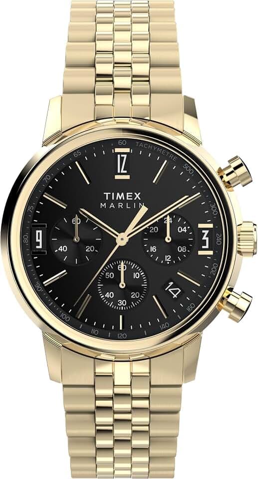 Timex Marlin Chronograph Tachymeter 40mm Men’s Analog Watch | Retro Design | 50M Water Resistance