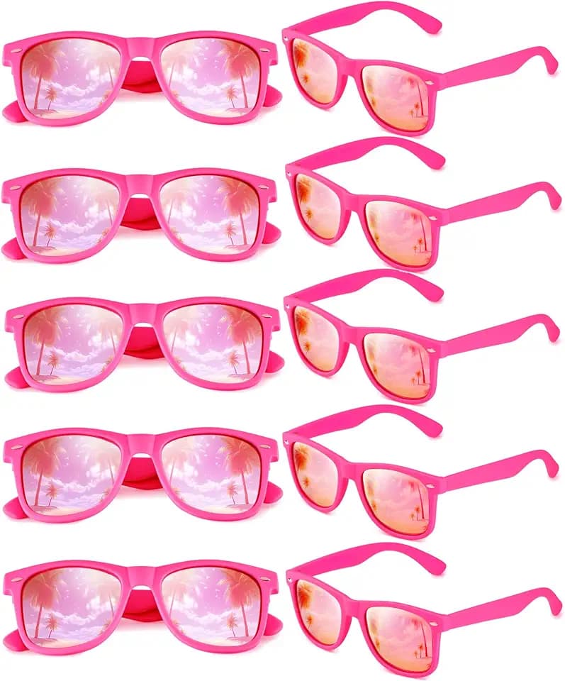 Hot Pink Sunglasses Bulk Adult Party Favors Sunglasses Set-10Pack