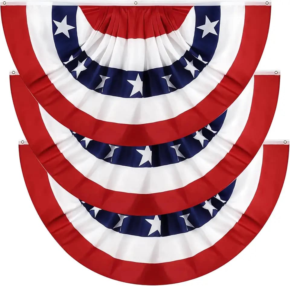 American Bunting Flags Outdoor 3x6 FT, 4th of July Decorations, 3 Pack