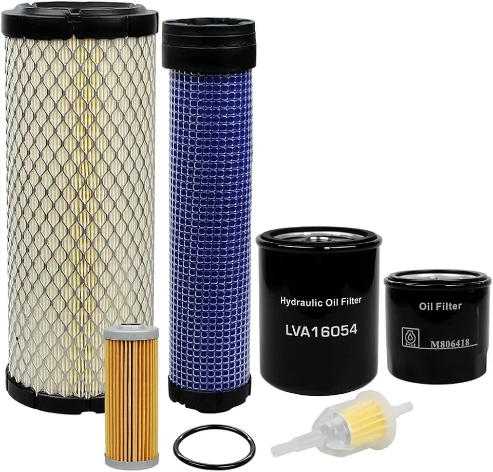 LVA21036 Maintenance Filter Kit fits for JD 2025R 1025R Compact Utility Tractor with Yanmar 3TNV80F Engine Replaces MIU804763 M806418 M131802 M131803 LVA16054 AM116304