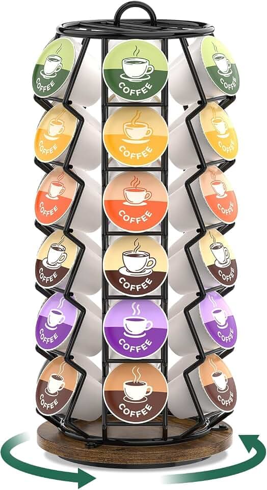 EsLuker.ly K Cup Coffee Pod Holder Organizer Carousel for Counter