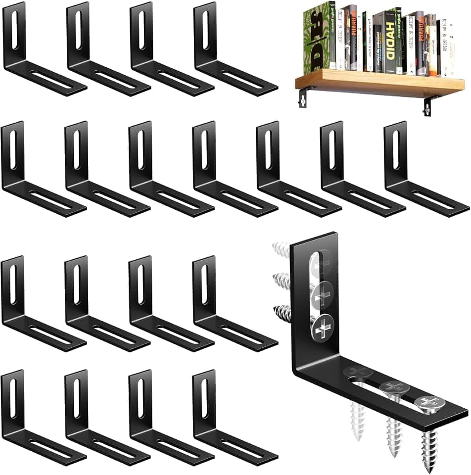 20 Stk Winkel Schwarz Metall,Winkelverbinder Langloch,Metallwinkel 90 Grad,60 X 40 mm Stuhlwinkel Verstellbare Befestigungswinkel,Montagewinkel L Regalwinke Für Tabelle Stuhl Bücherregal Schränke