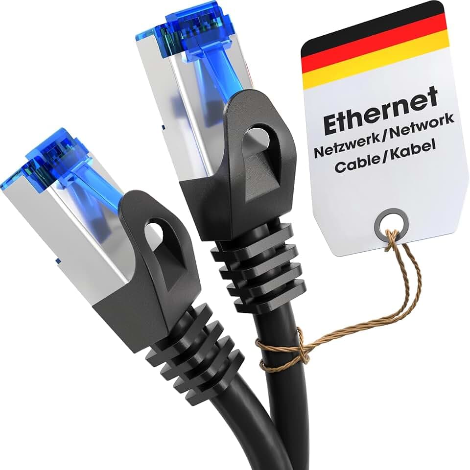 KabelDirekt – LAN-/Netzwerkkabel – 10m – Gigabit, RJ45, Silber