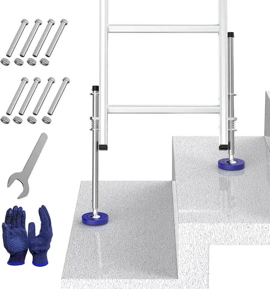 Blue Adjustable Ladder Levelers with Precision Locking Hole（20"）