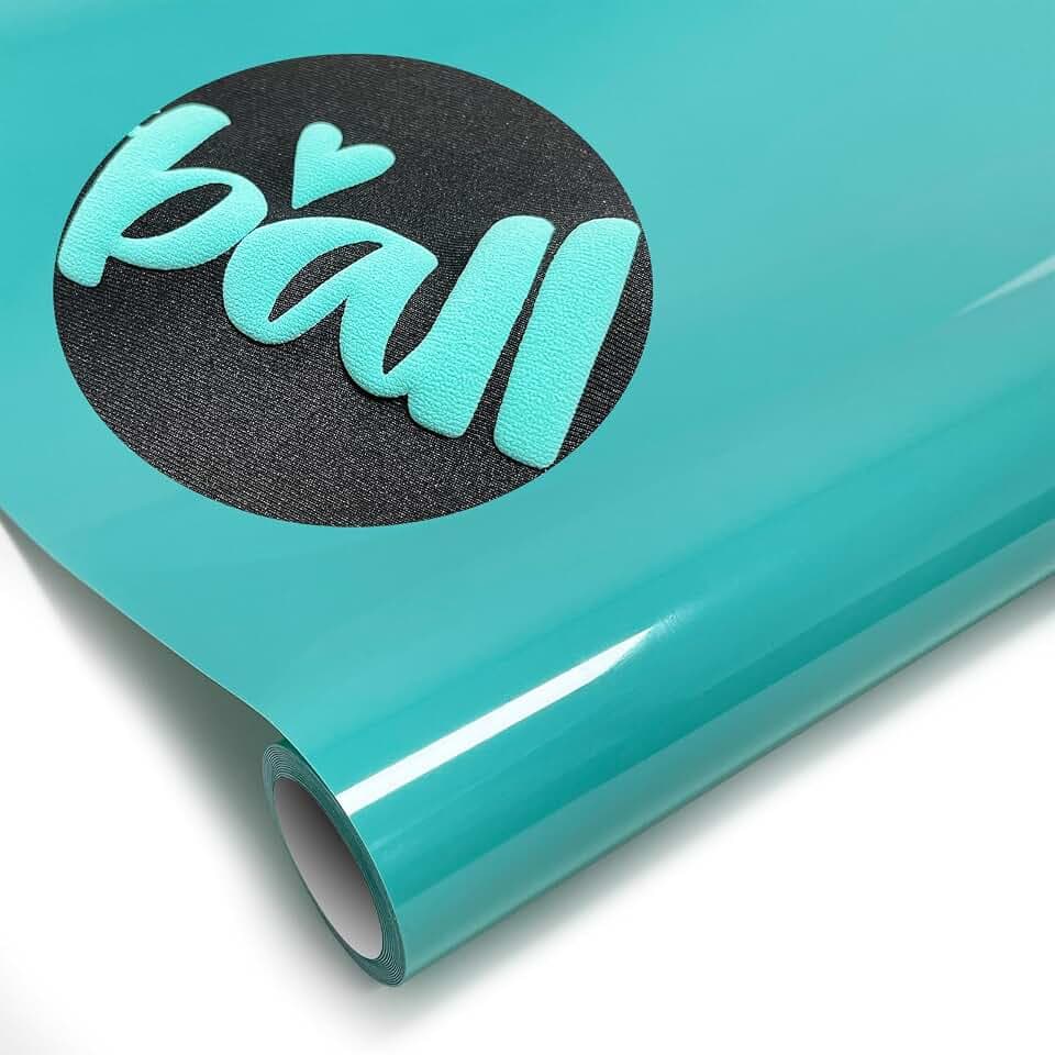Turquoise Puff Vinyl Heat Transfer - 12" x 5ft 3D Puff HTV Vinyl, Puffy Iron-On for Fabrics, Perfect for T-Shirts, Bags, Pillows, Compatible with Cricut & Cameo