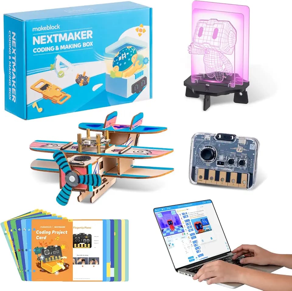 Makeblock NextMaker STEM Spielzeug (Kasten 1-3), Pädagogisches Kodierspielzeug Kit, Science Kit für Kinder zum Programmieren Lernen Elektronik, Geschenkidee für Kinder ab 8 Jahre