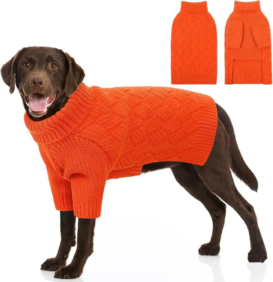 AOFITEE Hundepullover Große Hunde, Warm Strickpullover mit Geschirr öffnung