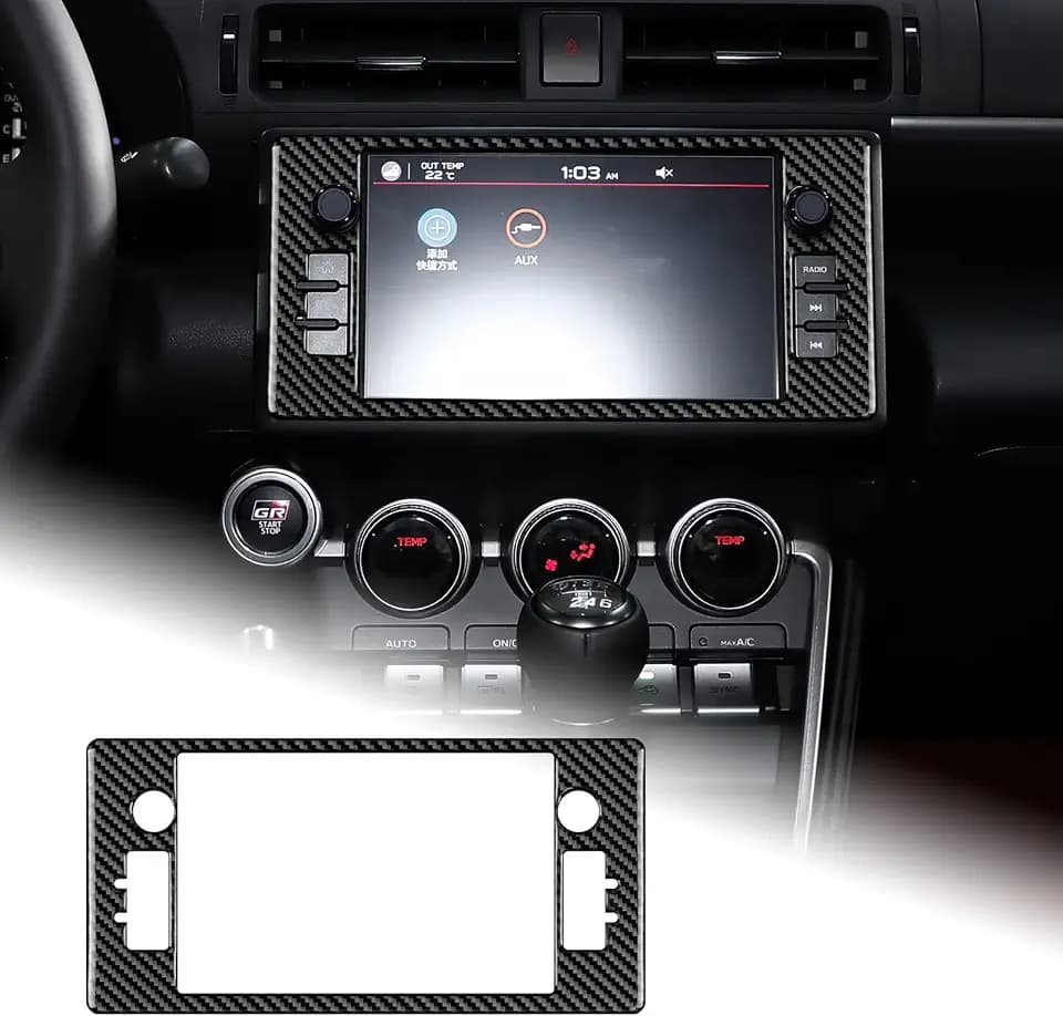 AIRSPEED for Subaru BRZ Toyota GR86 2021 2022 Navigation Screen Frame Cover Center Console Carbon Fiber Stickers Interior Accessories, Black