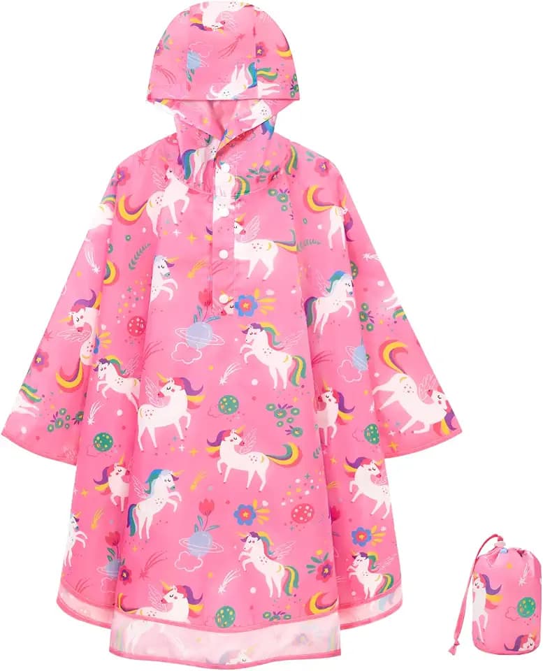WAWSAM Regenponcho Kinder Wasserdicht Regencape Kinder Leicht