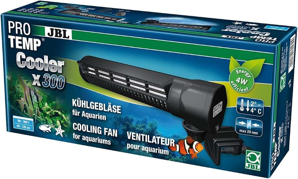 JBL PROTEMP Cooler x300, Kühlgebläse, Für Aquarien von 90 - 300 l, Süß- und Meerwasser, Farbe grau/ schwarz