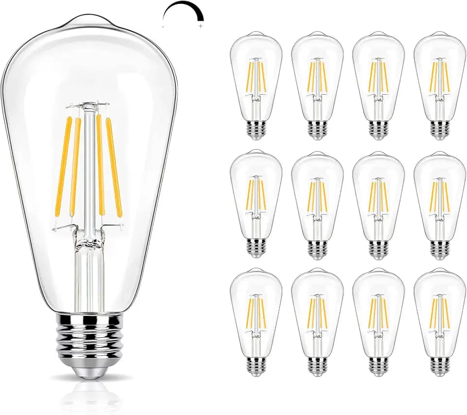 winsaLED 12 Pack Dimmable LED Edison Bulbs 40W Equivalent, 4W ST19, 3000K