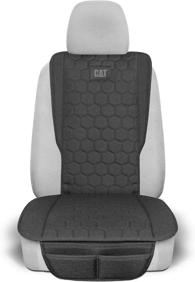 CAT Hex Linen Car Seat Cover - Heavy-Duty Seat Protector with Stylish Hexagonal Pattern, Universal Fit, Durable and Easy to Install for Cars and Trucks