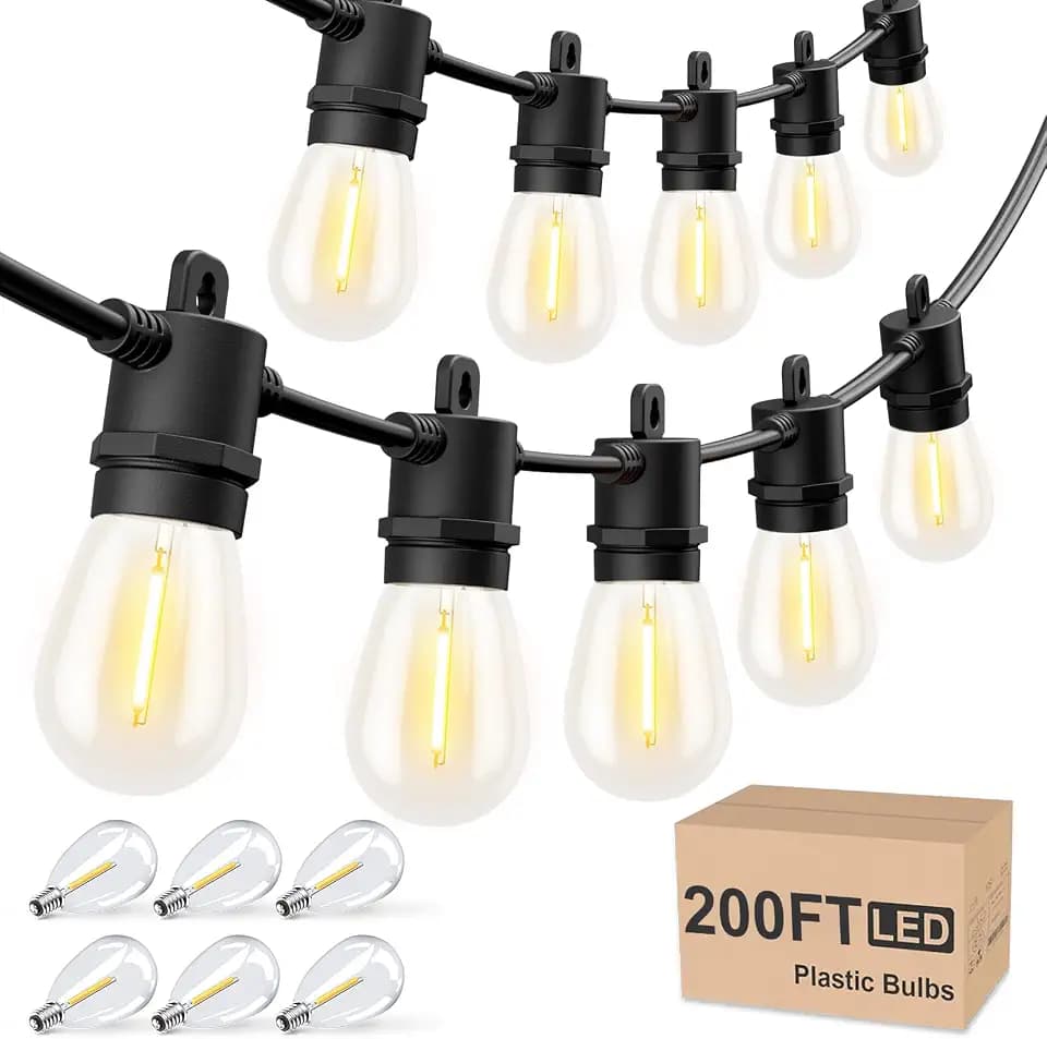 Svater 200 FT Outdoor String Lights, Patio Lights for Outside Waterproof