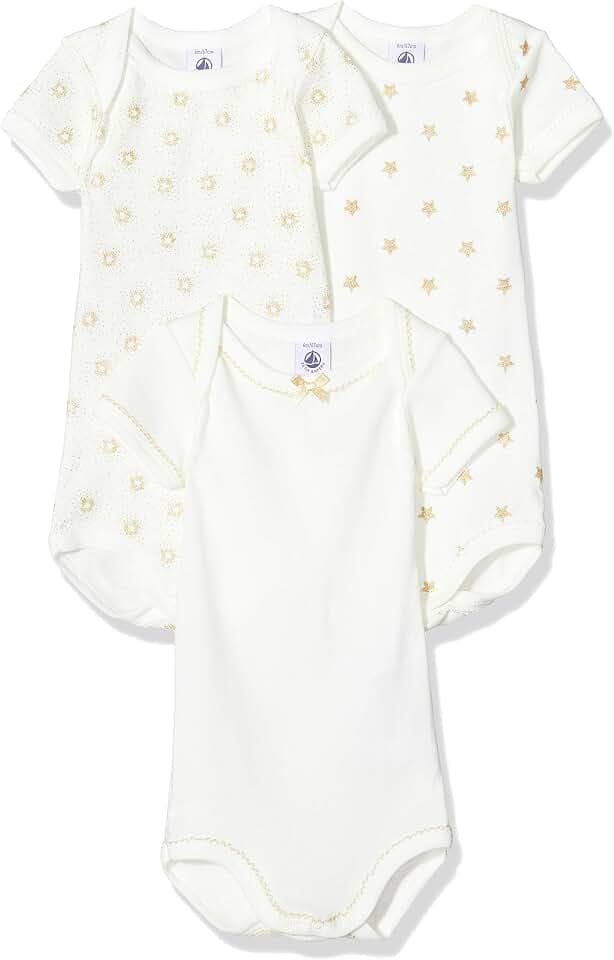 Petit Bateau Mädchen Strampelanzug, 3er Pack