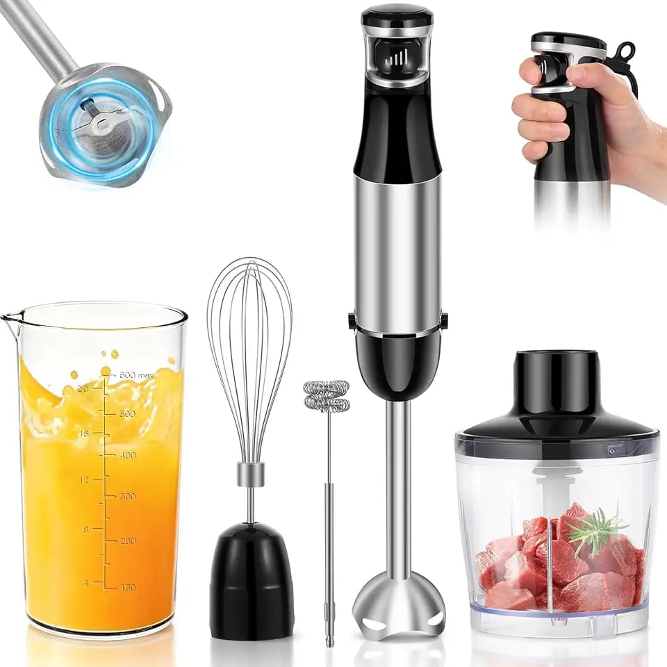 Stabmixer Set 5 in 1-1000W Pürierstab - Stufenlose Geschwindigkeit