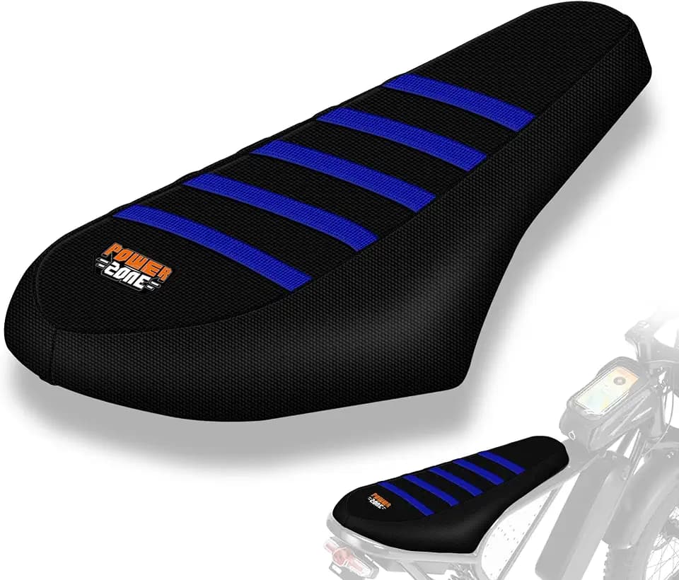 E-Bike Seat Cover Compatible with Q20, Anti-Slip Waterproof Rubber Seat Cushions for Electric Bike (Black-Blue)