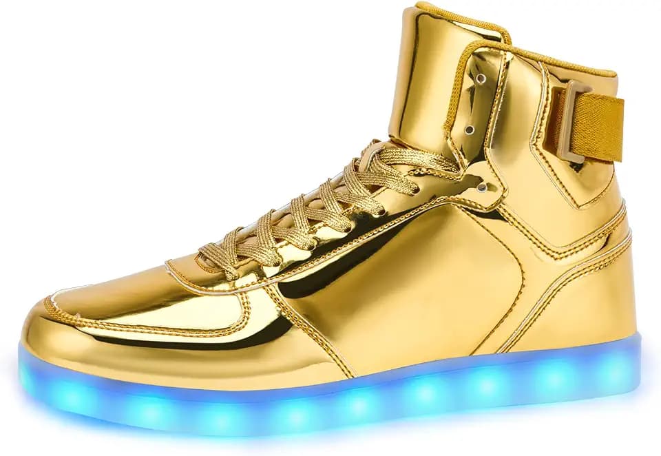 Unisex LED Light Up Shoes, Fashion High Top LED Sneakers USB Rechargeable Glowing Luminous Shoes for Men, Women, Teens