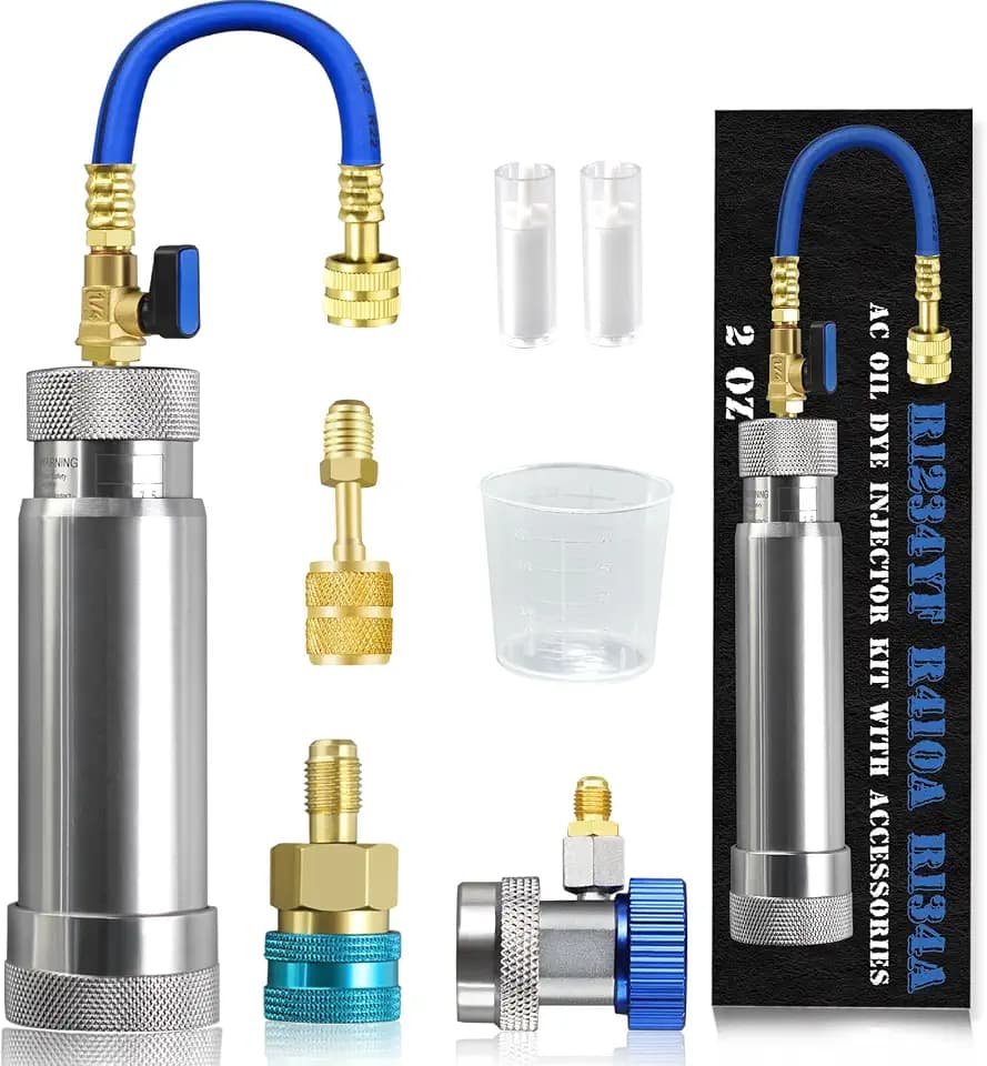 R134A & R1234YF & R410A AC Oil Dye Injector Kit with Accessories