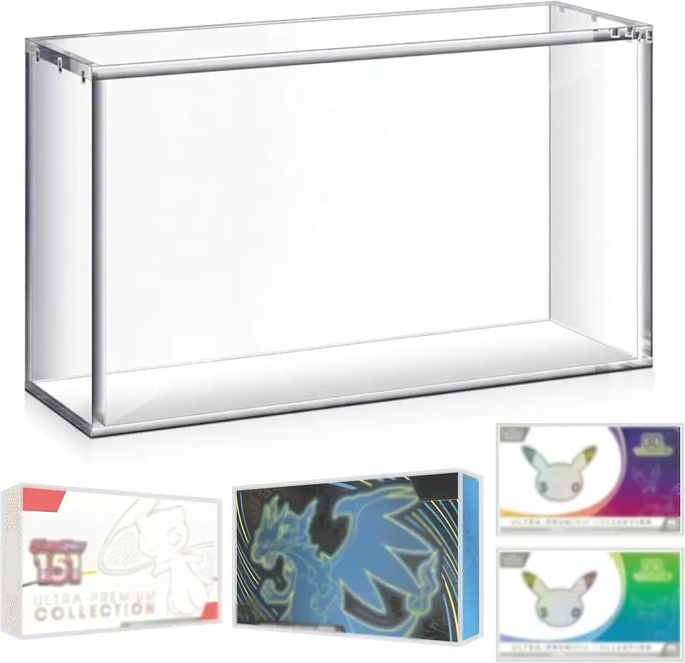 1 PC Acrylic Display Case with Magnetic Lid for 30th Celebration UPC / Mega Charizard EX UPC Box / 151 UPC Pack of 1 Acrylic Storage Box 5MM Thick Protective Dustproof Display Case