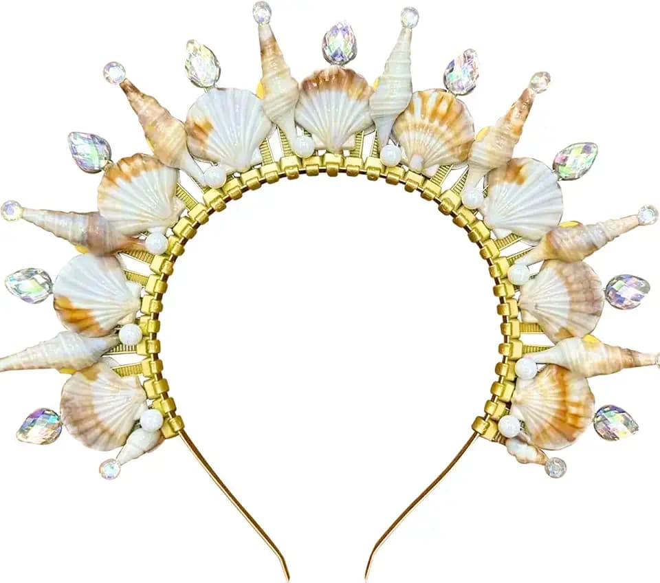 JeVenis Mermaid Crown Headband Seashell Crown Siren Costume
