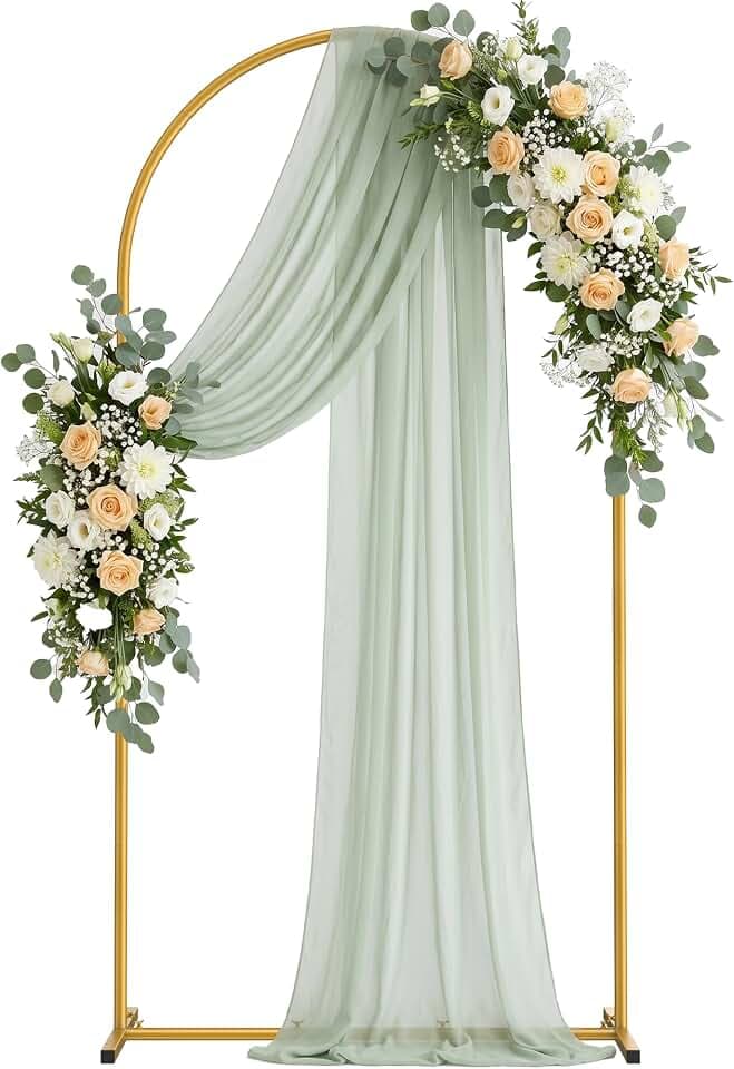 6.6FT Arch Backdrop Stand, Metal Gold Wedding Arch Frame