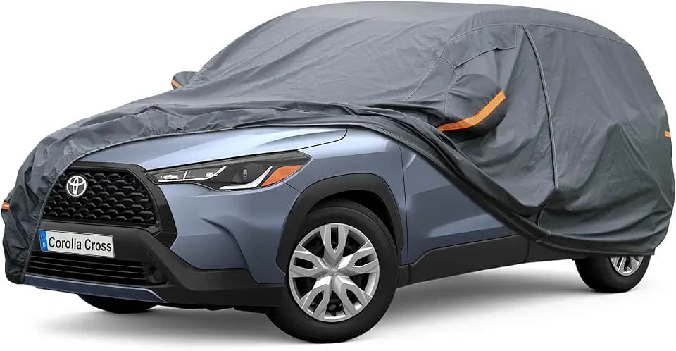 GUNHYI Premium Car Cover Custom Fit Toyota Corolla Cross (2022-2026), 16 Layers Heavy Duty Car Cover Waterproof All Weather with Zipper Door for Sun Rain Snow Dust Uv Protection