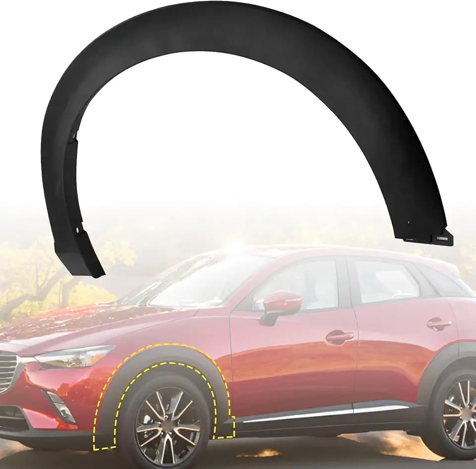 GXARTS Black Driver Side Front Fender Trim Wheel Arch Molding D10E51W30C Compatible with Mazda CX-3 2016-2022