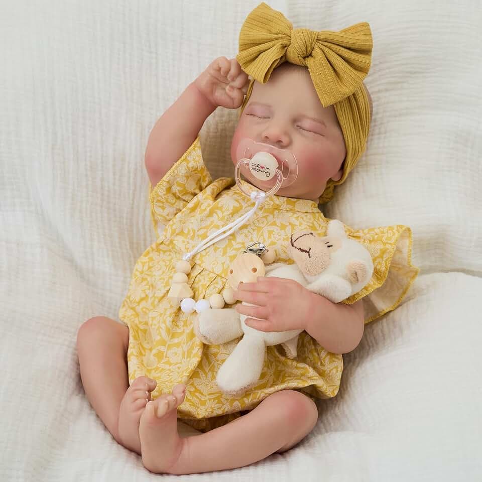 FOCKOF 17 Inch Realistic Reborn Baby Dolls Girl,Real Life Newborn Baby Dolls