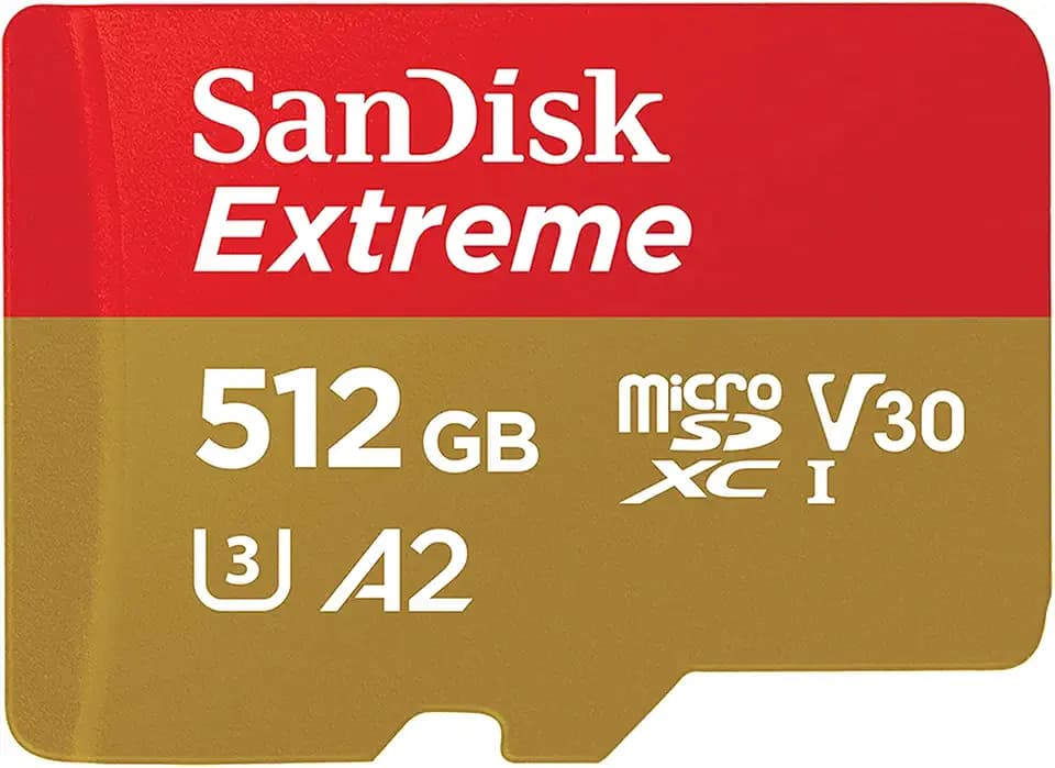 SANDISK 512GB Extreme microSD Card + Adapter, Up to 190MB/s Read Speeds