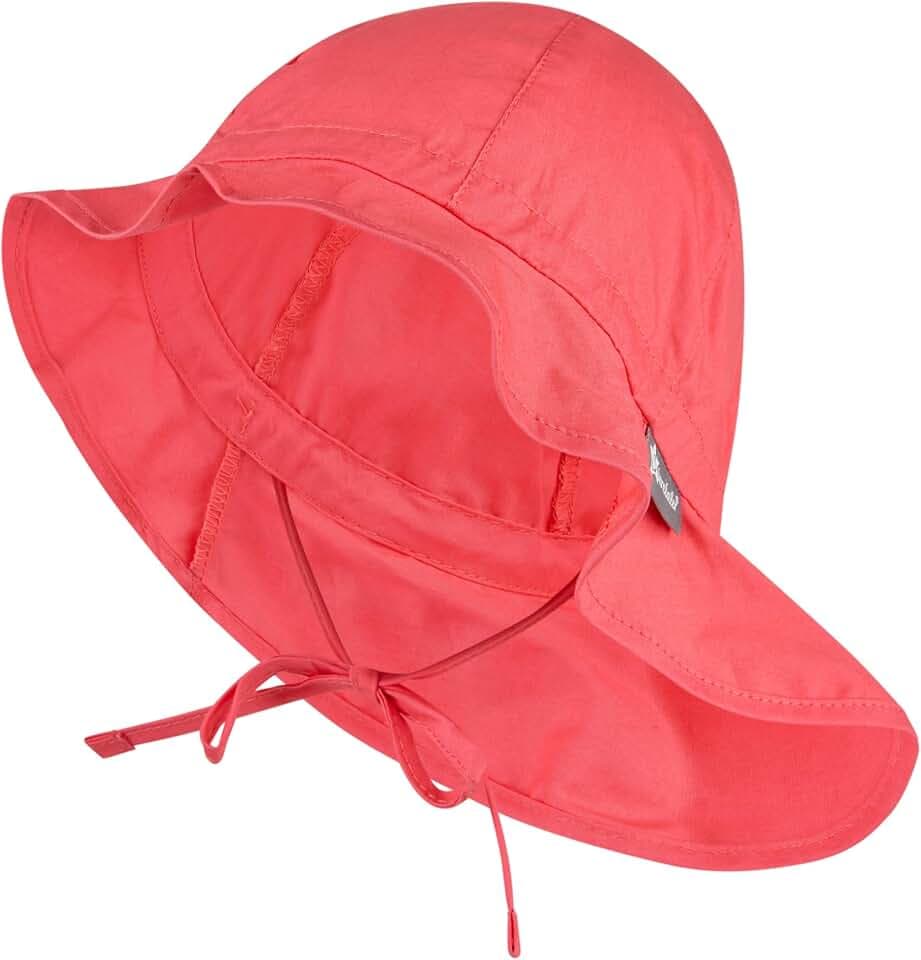 Sterntaler Sonnenhut - Unisex Sommerhut - UV-Schutz 50+ Mütze mit breiter Krempe und Größenregulierung - Nackenschutz - Bindebänder - Baby und Kinder Kopfbedeckung aus Popeline (Bio)
