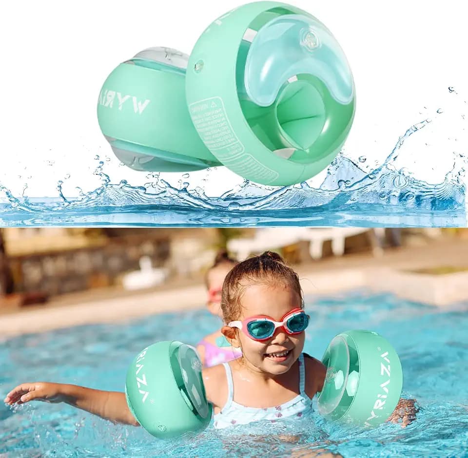 Loowarts Arm Floaties for Kids 2-6 Year,Inflatable Arm Bands Float as Water Wings & Swimmies,3-Chambers Independent Safety System for Toddler Weight (33-55 LB).