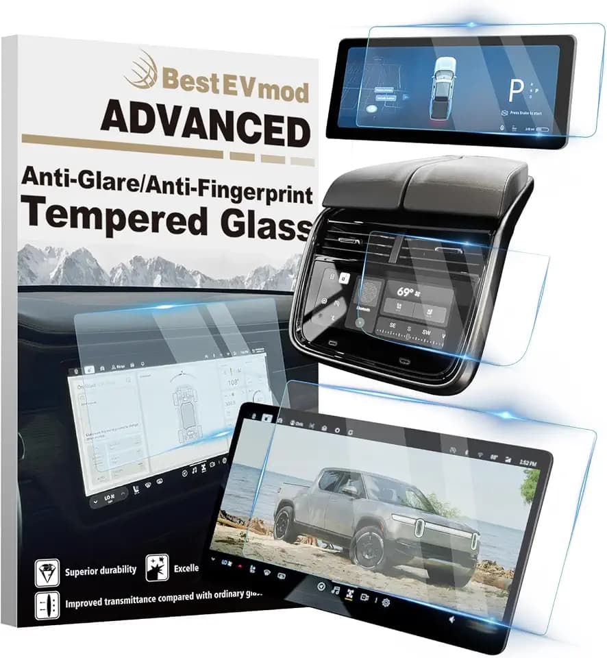 BestEvMod 3PCS Matte Screen Protectors for 2022-2026 Rivian R1T/R1S
