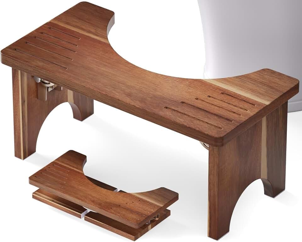 Fibogollo Toilettenhocker Akazienholz klappbar 17cm rutschfest Erwachsene