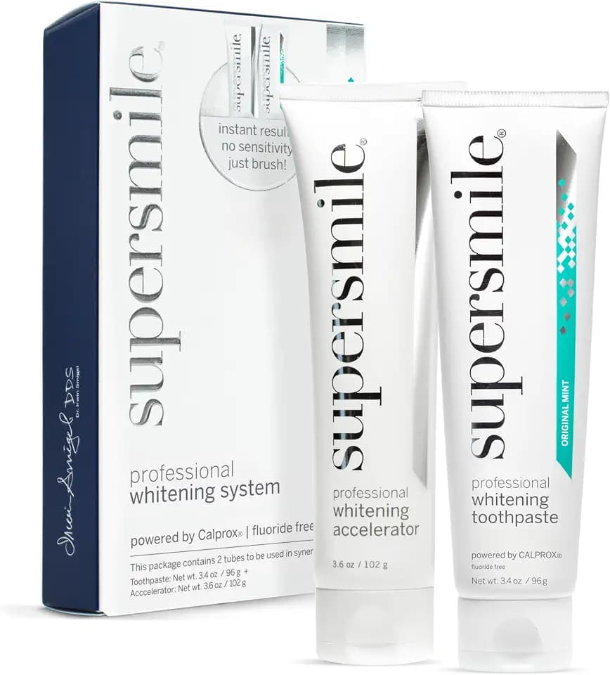 Supersmile Fluoride-Free Whitening System, 3.4 Oz Toothpaste + Accelerator