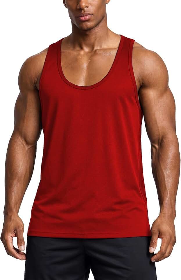 Herren Sport Tanktop Muskelshirt Atmungsaktiv Schnelltrocknend Gym Fitness Ärmellos Shirt Bodybuilding Training Laufshirt Slim Fit Racerback