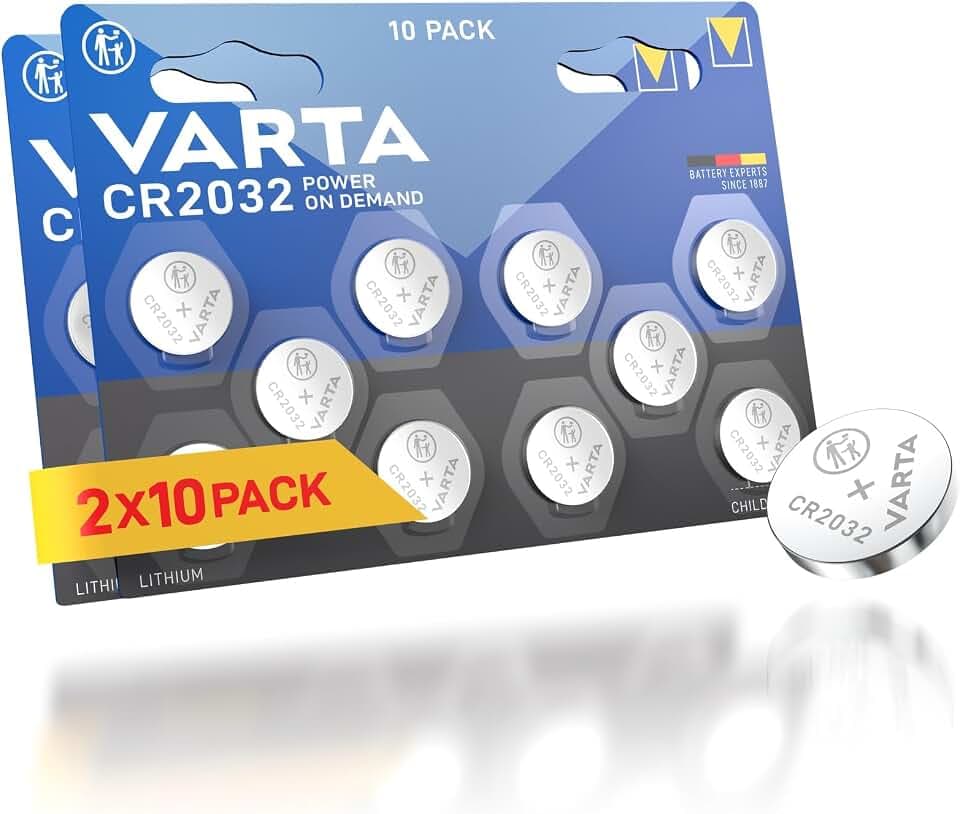 VARTA Batterien Knopfzelle CR2032, 20 Stück, Power on Demand, Lithium, 3 V